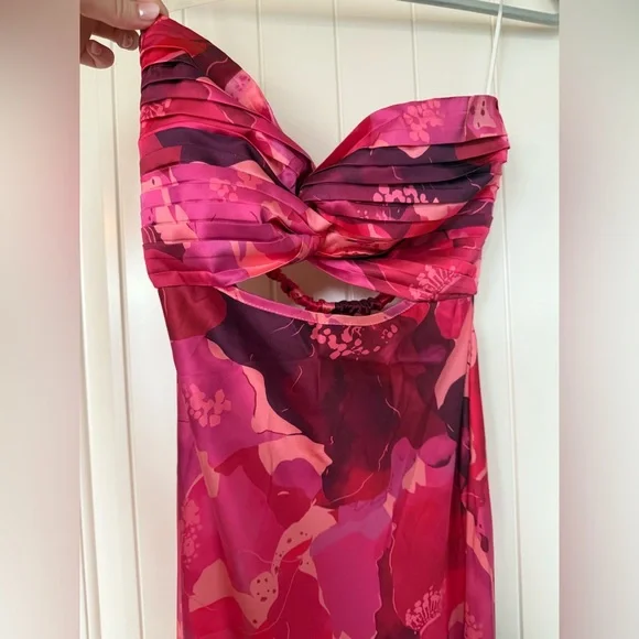 Hello Molly Strapless Pink and Purple Maxi Dress - Picture 3 of 5